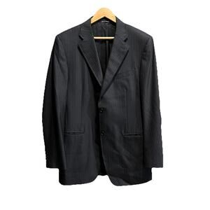 Canali‎ Black Striped Super 120's Wool Men's Jacket Sports Blazer Size 52L